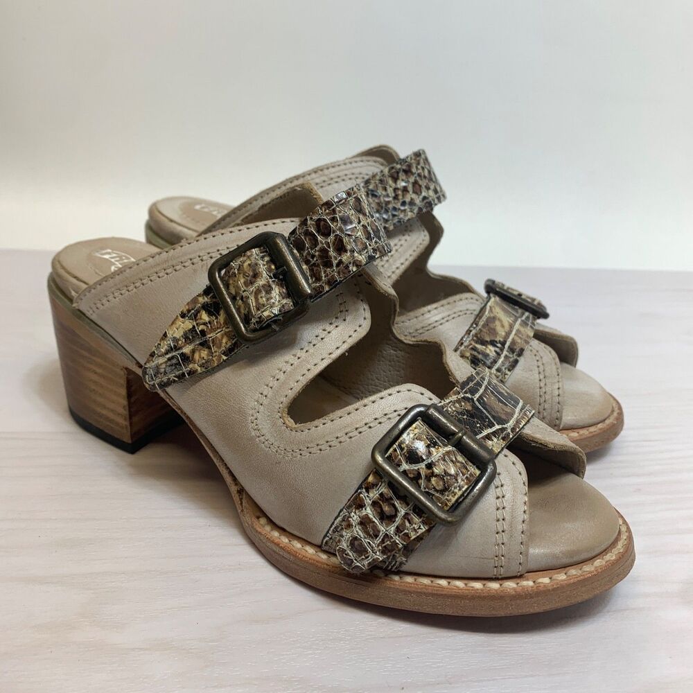 Freebird Caprice Women's Leather Sandals Size 7 Color Ice Slip On Heels
